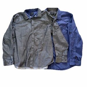 Calvin Klein Two Black & Blue Button-Up Shirts